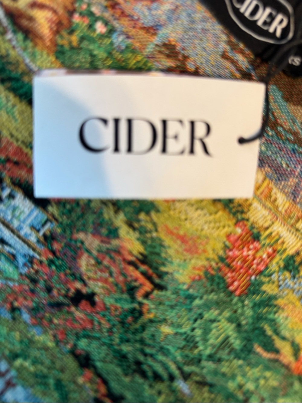 Cider Scenic Tapestry Mini Dress in Green Multi XSmall NWT - Picture 9 of 9